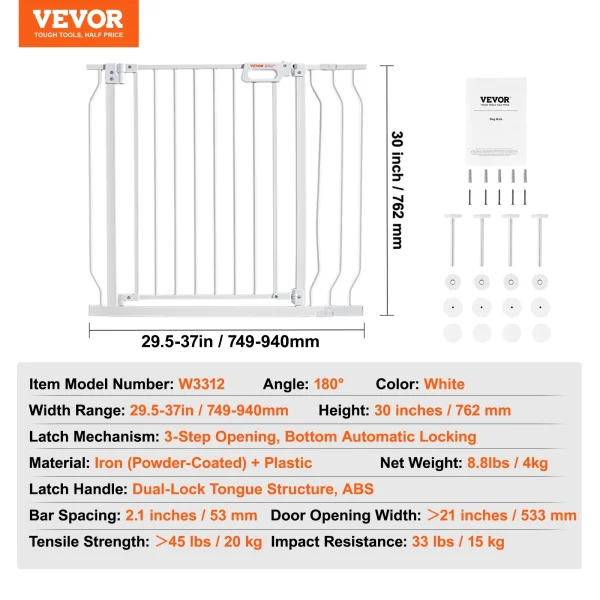 SucceBuy 28/30/36" Walk-Thru Baby Gate