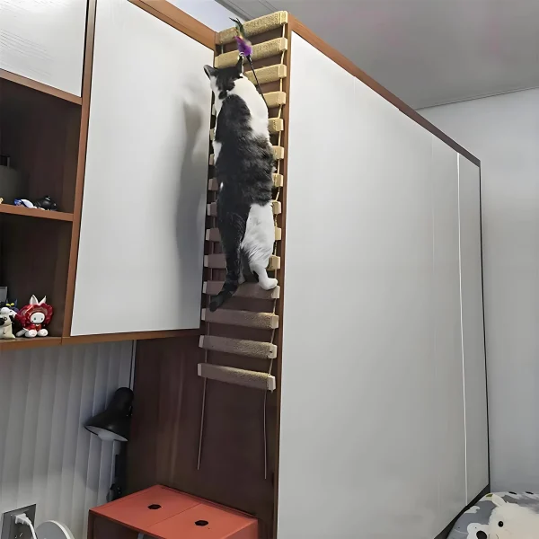39.4" Cat Cage Bridge with Sisal Rope Ladder