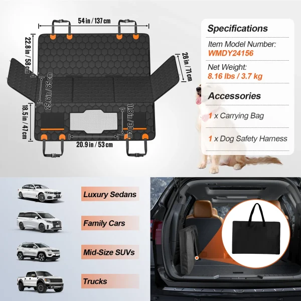 Dog Back Seat Extender and Cover